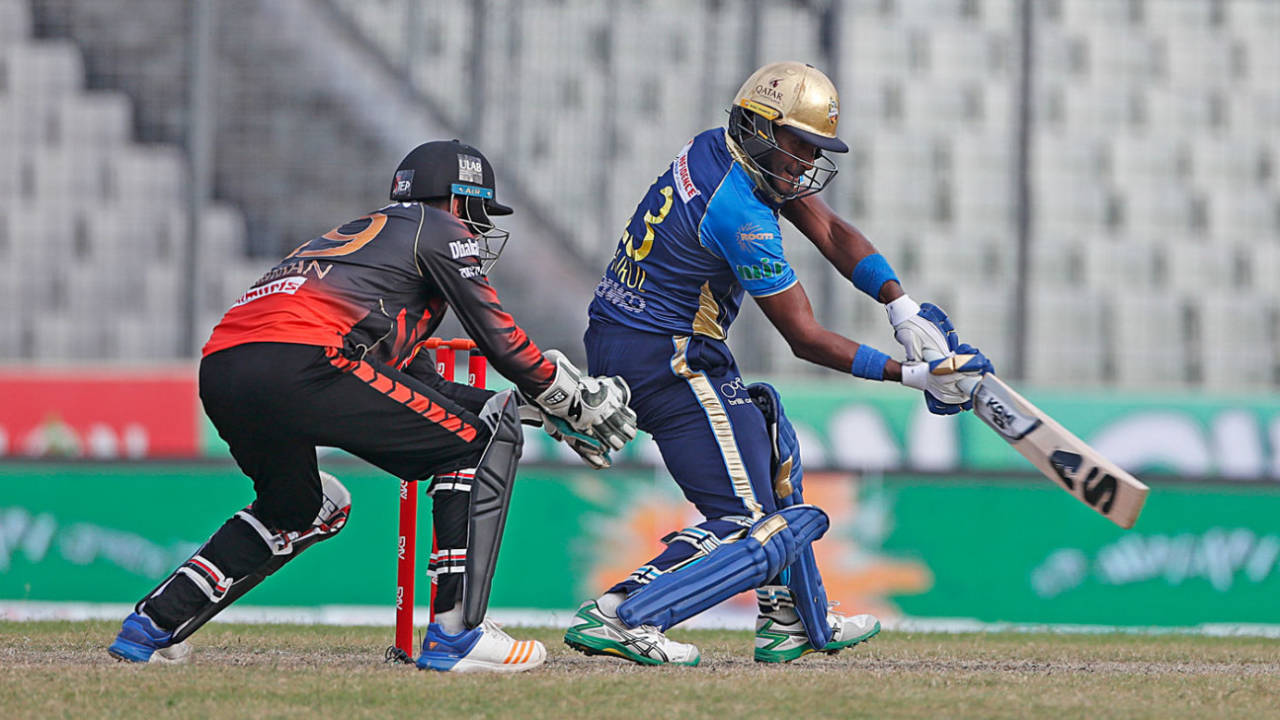 Jahurul Islam slices one behind point, Dhaka Dynamites v Khulna Titans, Bangaldesh Premier League, Dhaka, 14 November, 2017