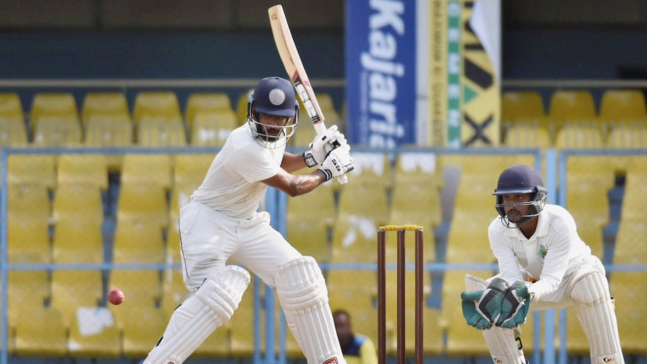 Bavanaka Sandeep shapes to play a shot, Hyderabad v Assam, Ranji Trophy 2017-18, 1st day, Guwahati, November 17, 2017