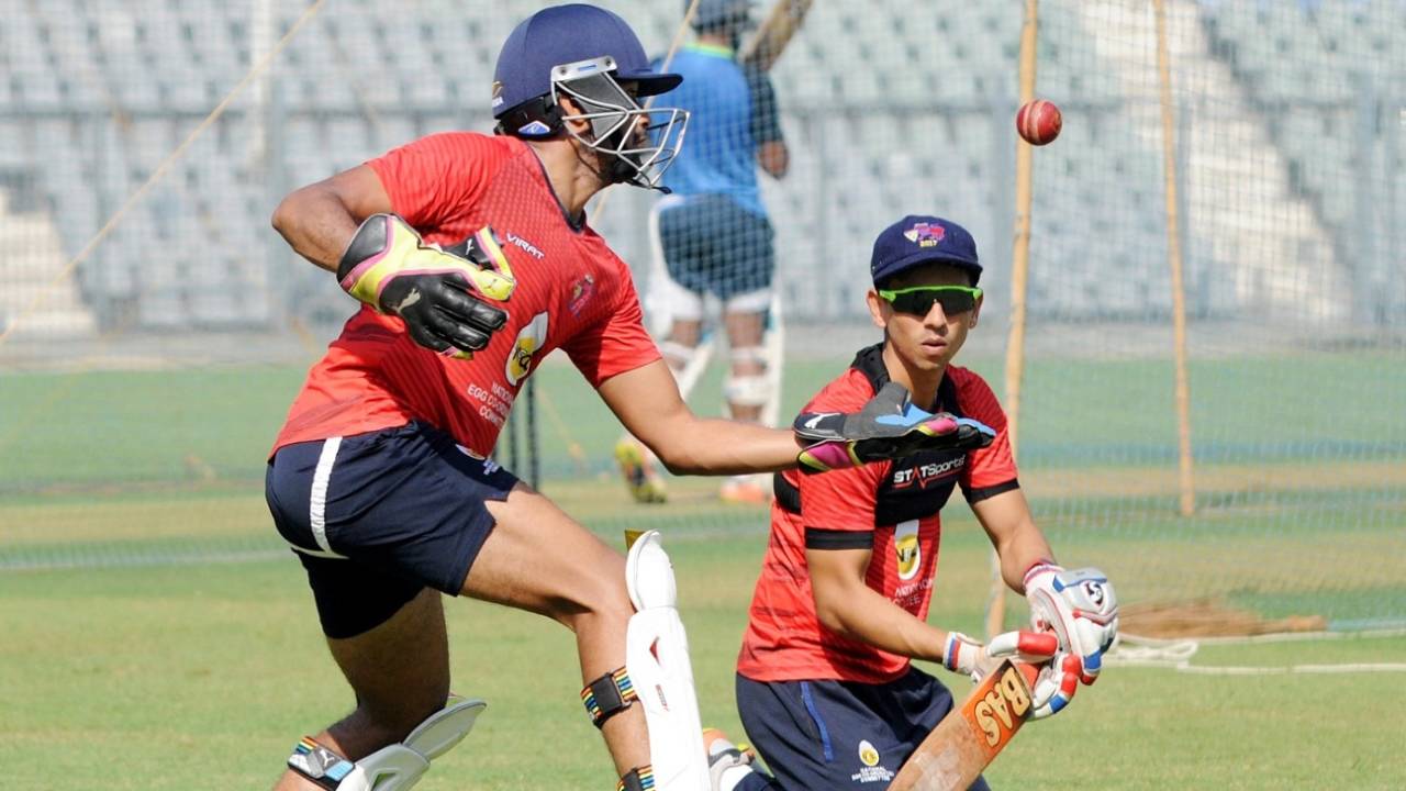 Siddhesh Lad and Aditya Tare in action during practice, Mumbai, November 24, 2017