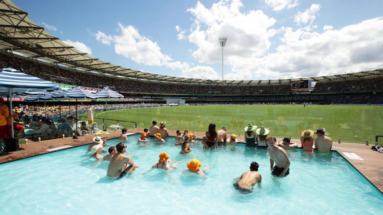 A view of the pool deck at the Gabba, Australia v England, 1st Test, 2nd day, the Gabba, November 24, 2017