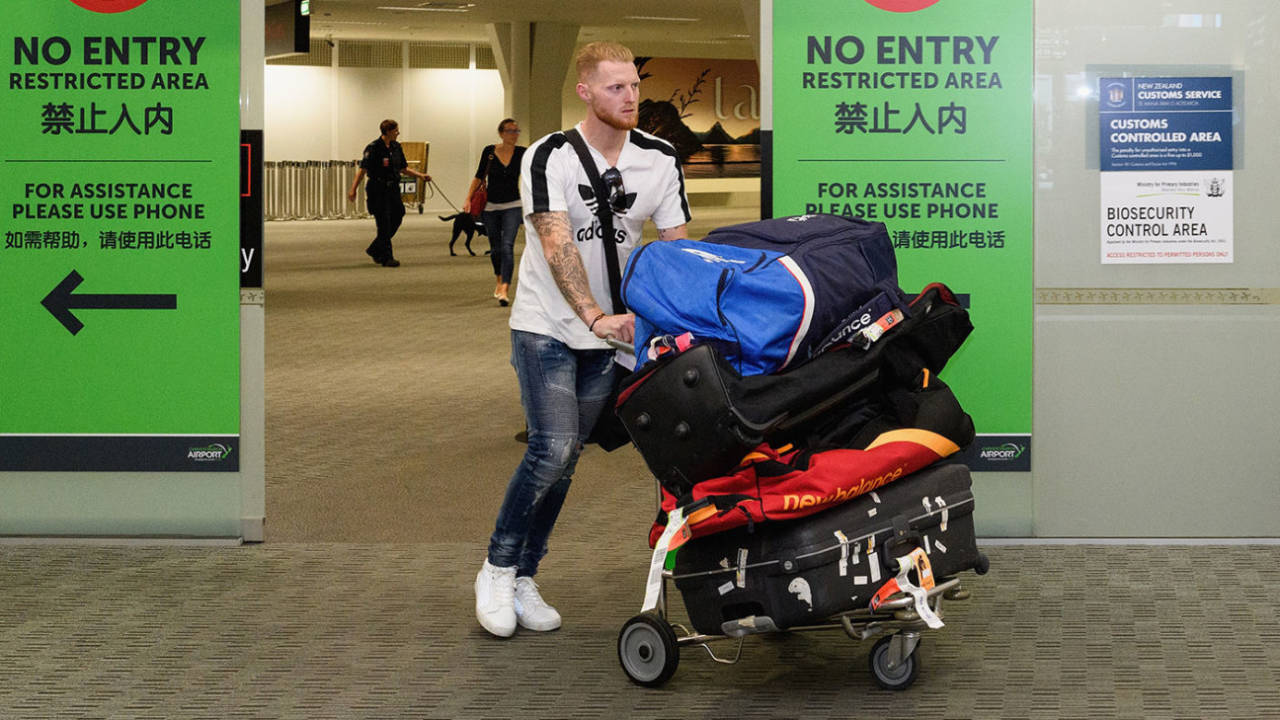Ben Stokes arrives at Christchurch airport&nbsp;&nbsp;&bull;&nbsp;&nbsp;Getty Images