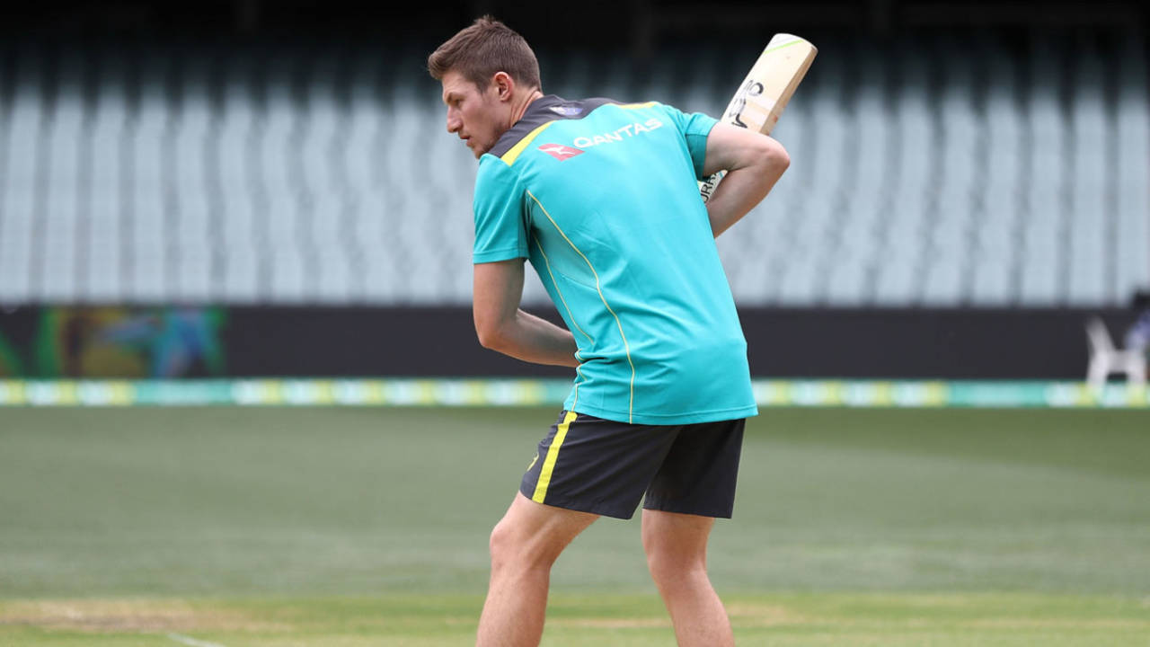 A barefoot Cameron Bancroft gets a feel for the pitch, Adelaide, December 1, 2017