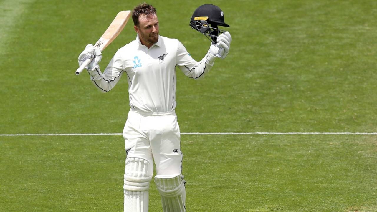 Tom Blundell celebrates a hundred on debut in Tests&nbsp;&nbsp;&bull;&nbsp;&nbsp;Getty Images