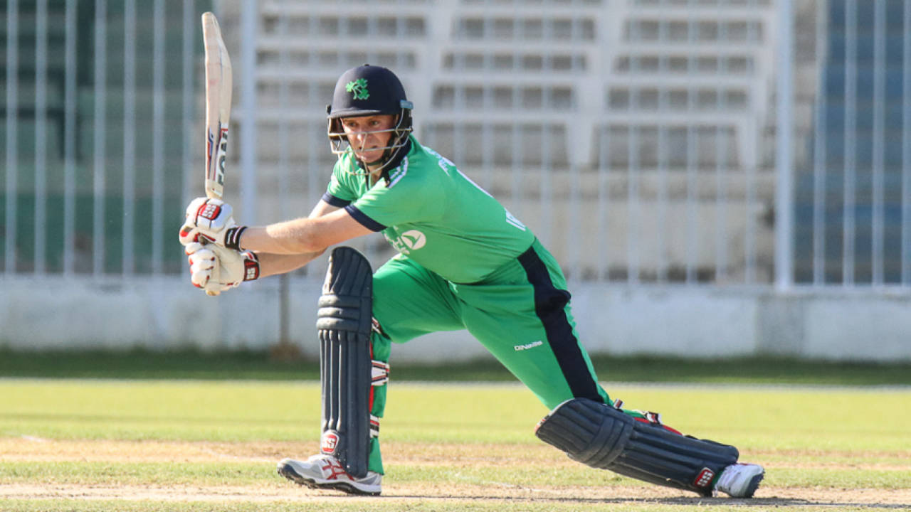 William Porterfield drives through cover for a boundary, Afghanistan v Ireland, 2nd ODI, Sharjah, December 7, 2017