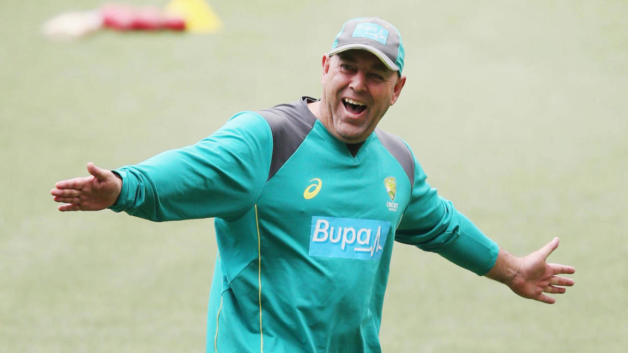 Australia's coach Darren Lehmann was in relaxed mood in Australia's practice session ahead of the Melbourne Test, The Ashes 2017-18, Melbourne, December 24, 2017