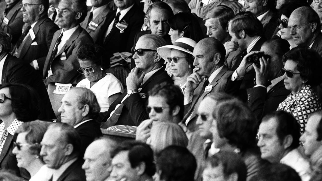 The Queen (in sunglasses and hat) also attended the historic match along with several former England and Australian cricketing greats&nbsp;&nbsp;&bull;&nbsp;&nbsp;Getty Images