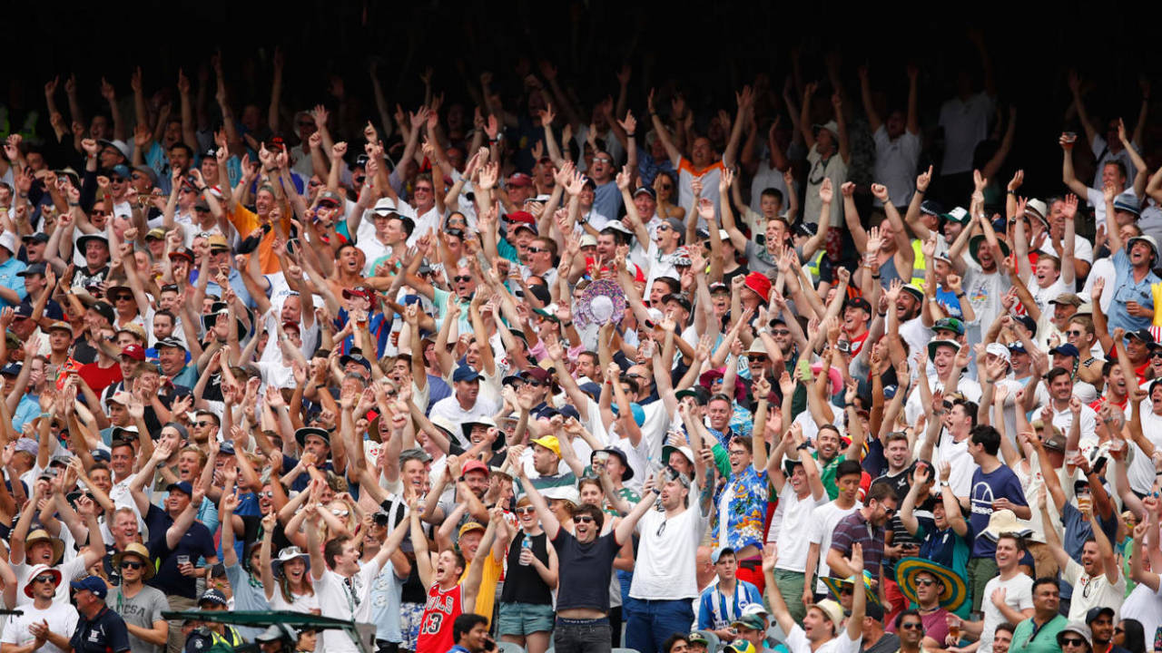 The Barmy Army in full cry in Melbourne, Australia vs England, fourth Test, MCG, December 28, 2017