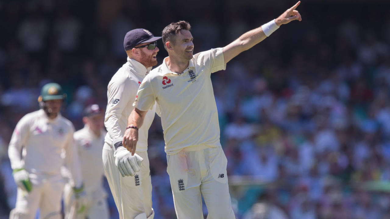 James Anderson celebrates his removal of David Warner&nbsp;&nbsp;&bull;&nbsp;&nbsp;Getty Images