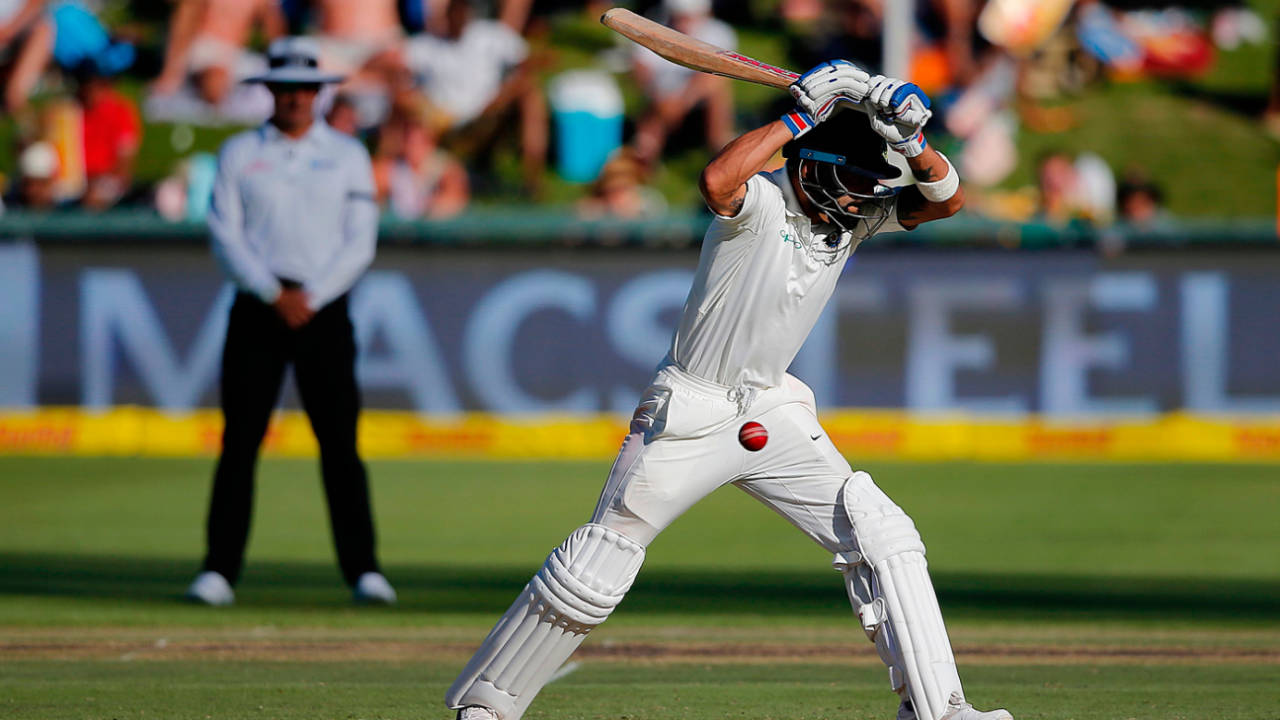 Virat Kohli leaves a delivery alone, South Africa v India, 1st Test, Cape Town, 1st day, January 5, 2017