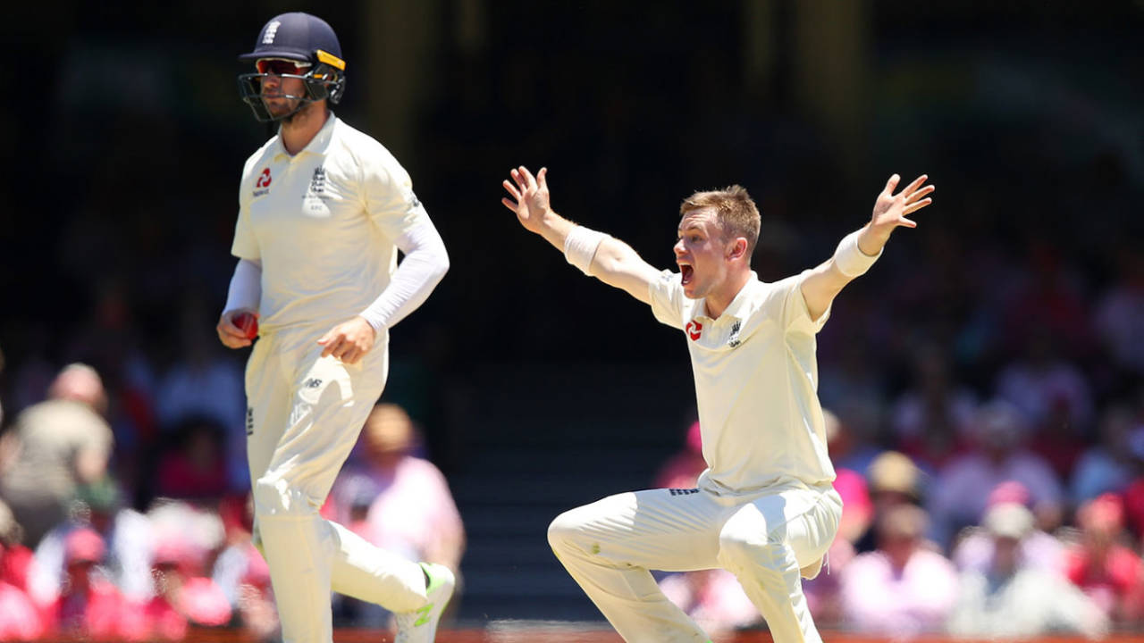 Mason Crane roars the appeal that became void by the no-ball decision&nbsp;&nbsp;&bull;&nbsp;&nbsp;Getty Images