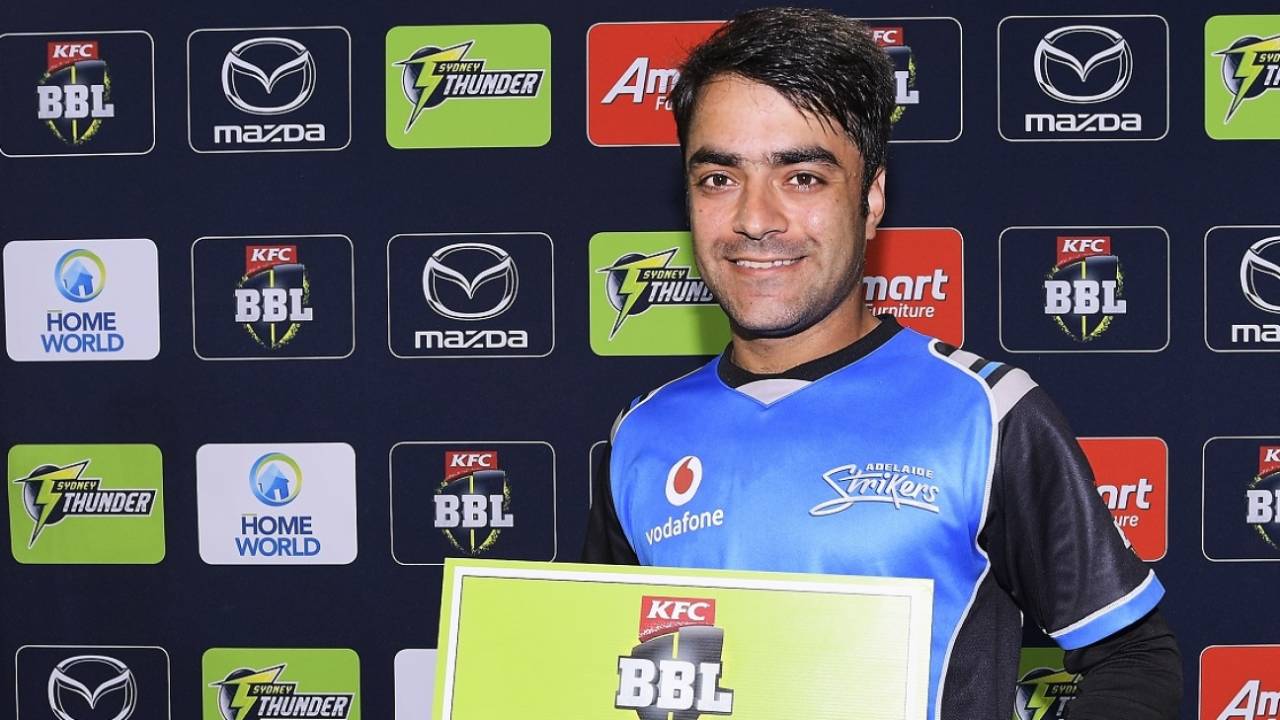 Rashid Khan scooped the Man-of-the-Match award, Sydney Thunder v Adelaide Strikers, BBL 2017-18, Sydney, January 7, 2018 