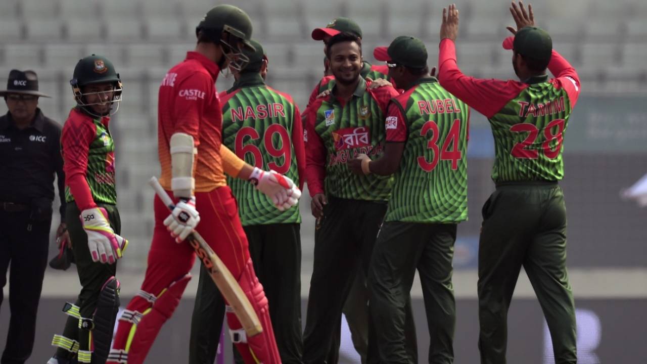 Shakib Al Hasan celebrates a wicket&nbsp;&nbsp;&bull;&nbsp;&nbsp;Getty Images
