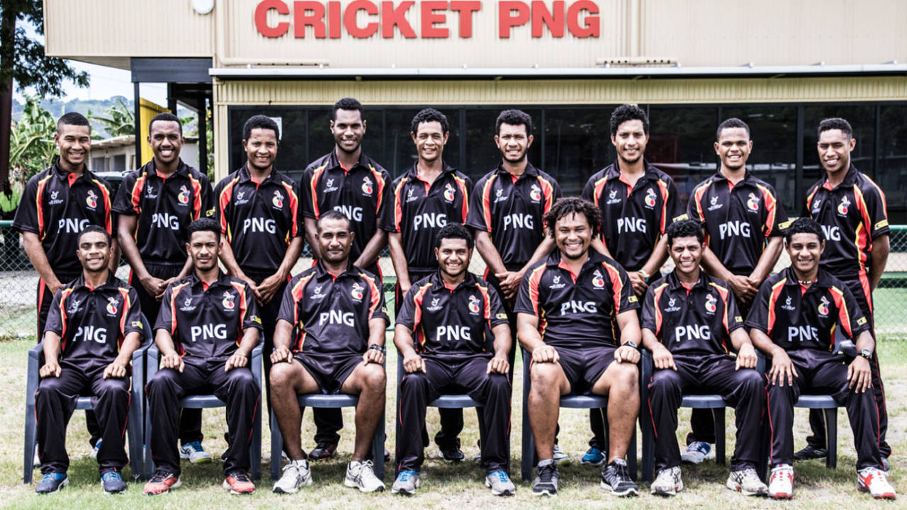 PNG pose for a team photo&nbsp;&nbsp;&bull;&nbsp;&nbsp;Cricket PNG