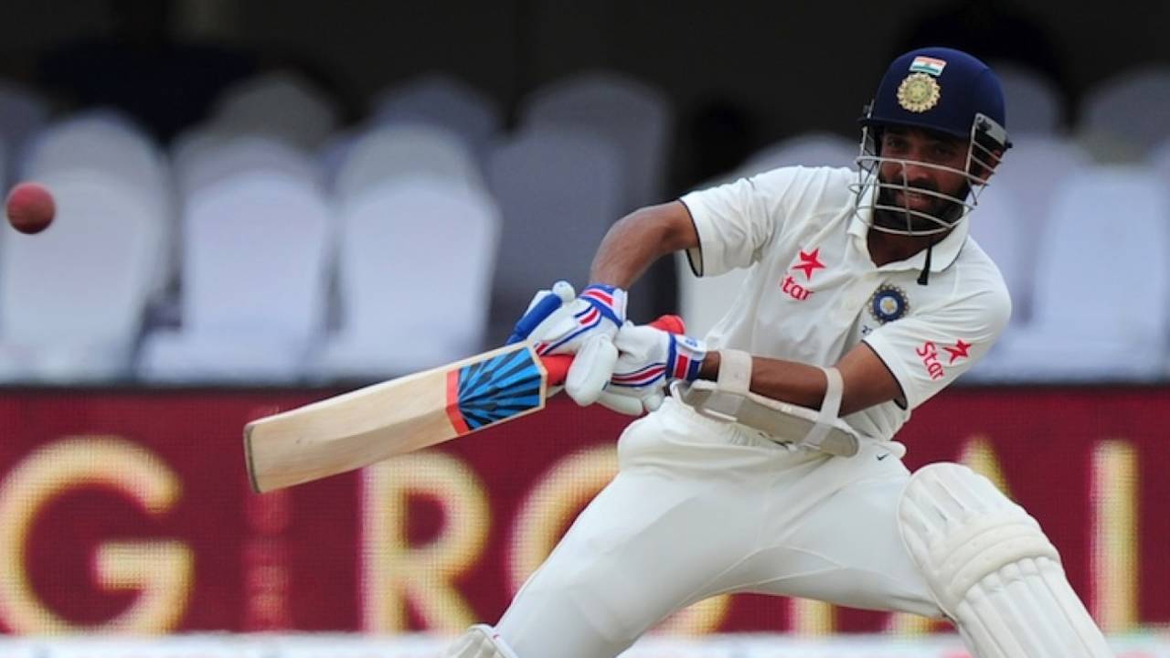 Ajinkya Rahane played a reverse sweep of sorts, Sri Lanka v India, 2nd Test, P Sara Oval, Colombo, 4th day, August 23, 2015