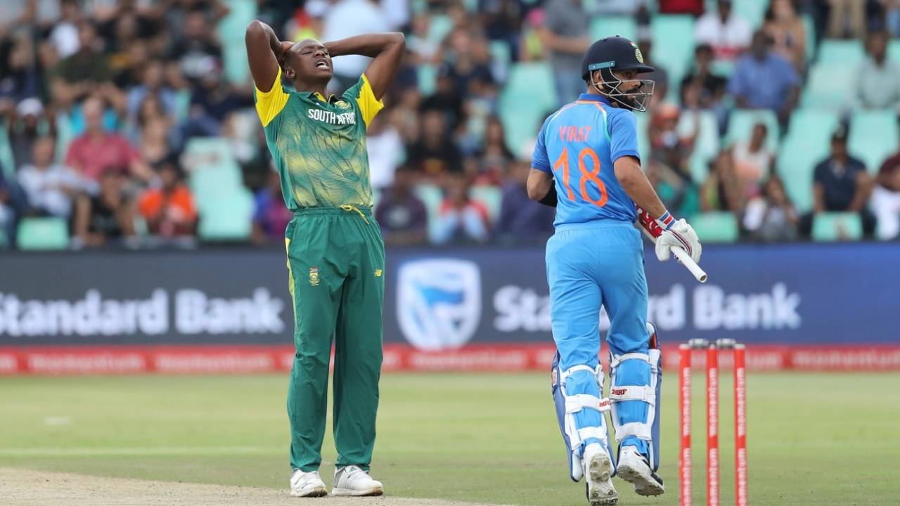 Kagiso Rabada vents his frustration, South Africa v India, 1st ODI, Durban, February 1, 2018