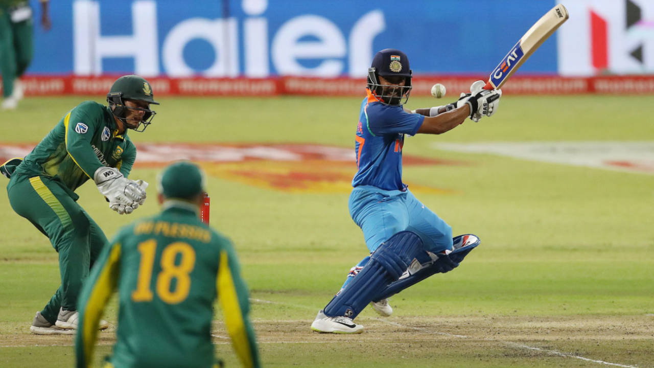 Ajinkya Rahane plays a cut, South Africa v India, 1st ODI, Durban, February 1, 2018
