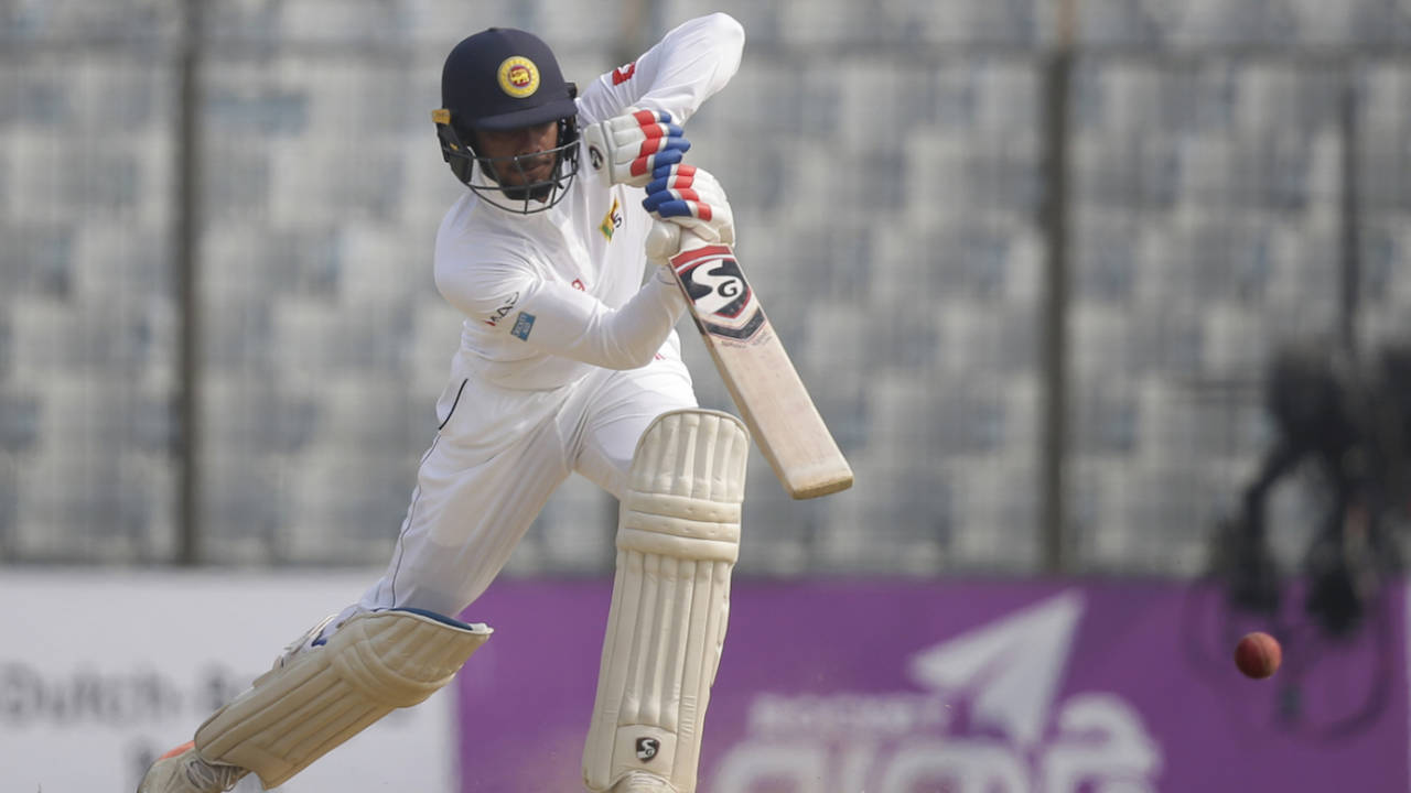 Dhananjaya de Silva drives elegantly, Bangladesh v Sri Lanka, 1st Test, Chittagong, 3rd day, February 2, 2018