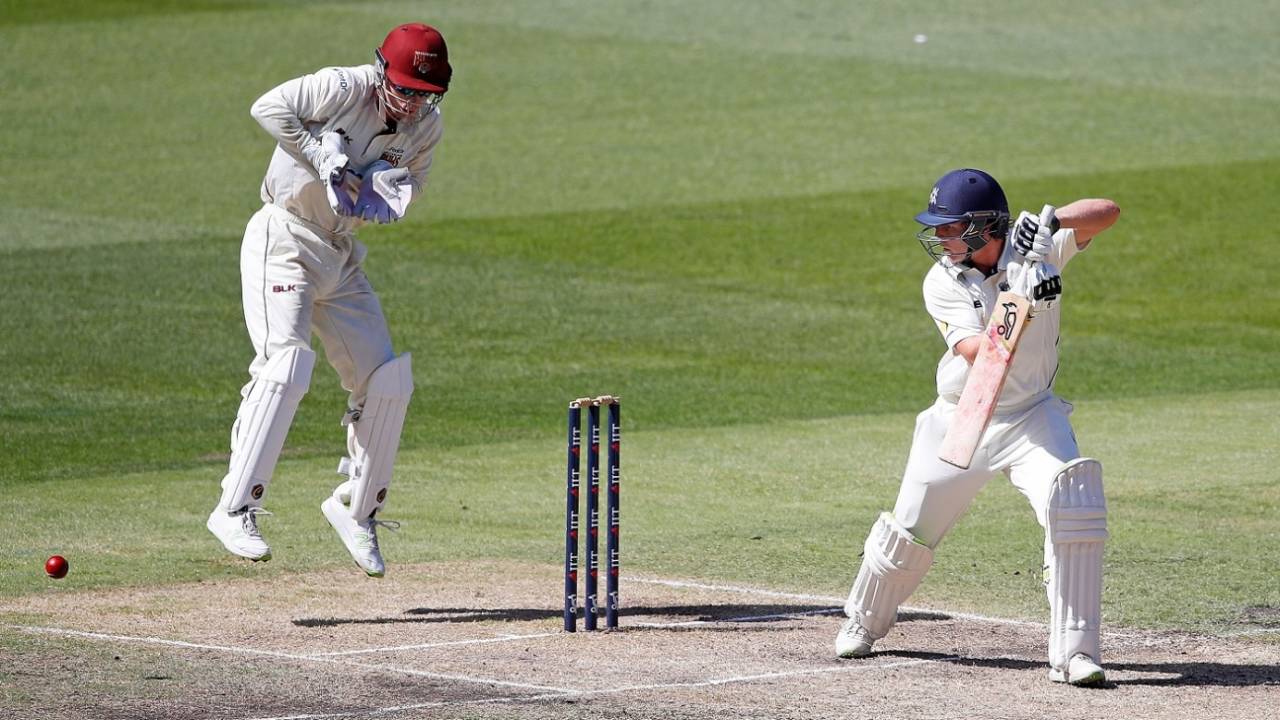 Will Pucovski steers the ball behind square, Victoria v Queensland, Sheffield Shield 2017-18, Melbourne, 3rd day, February 18, 2018