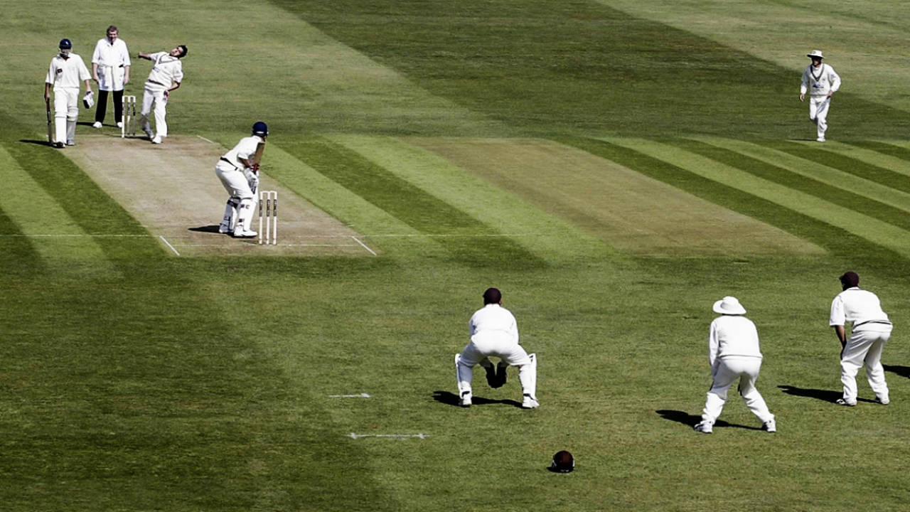 Scott Richardson waits and watches Jimmy Ormond bowl, County Championship, Yorkshire v Surrey, Headingley, April 24, 2002