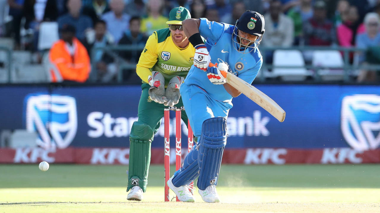 Suresh Raina steers one onto the leg side, South Africa v India, 3rd T20I, Cape Town, February 24, 2018