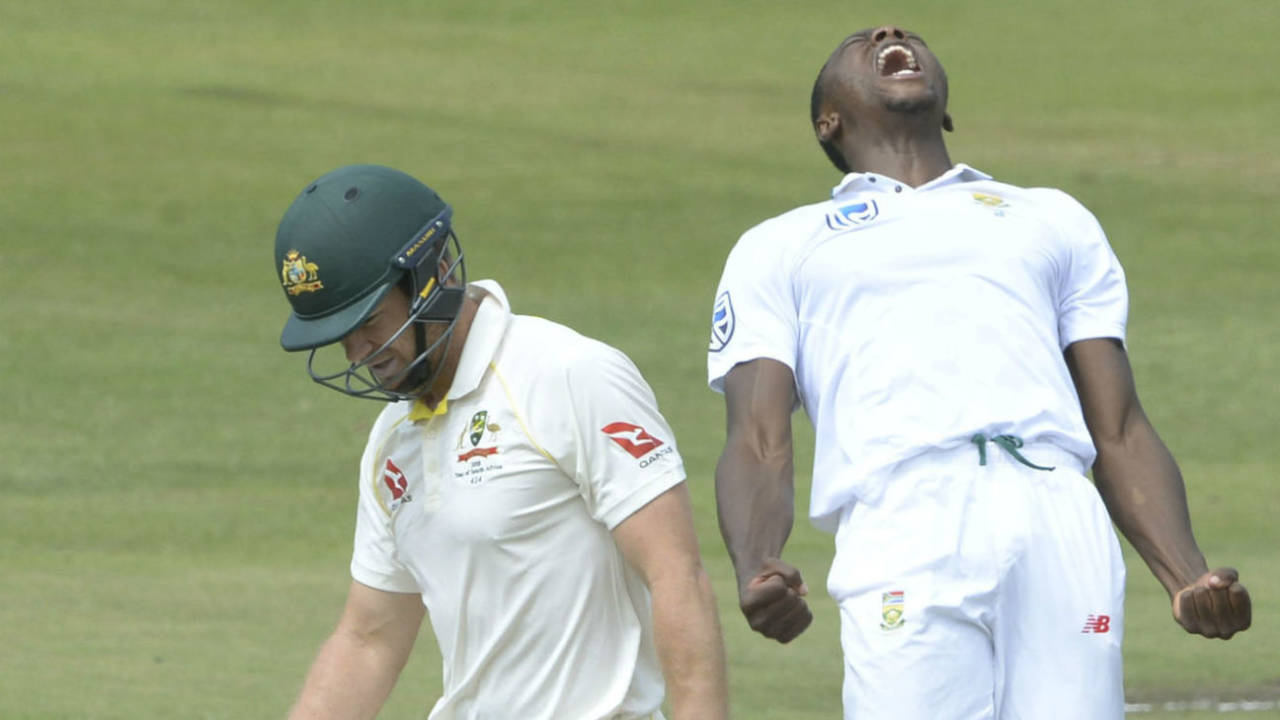 Kagiso Rabada claimed the wicket of Tim Paine with the second new ball&nbsp;&nbsp;&bull;&nbsp;&nbsp;AFP