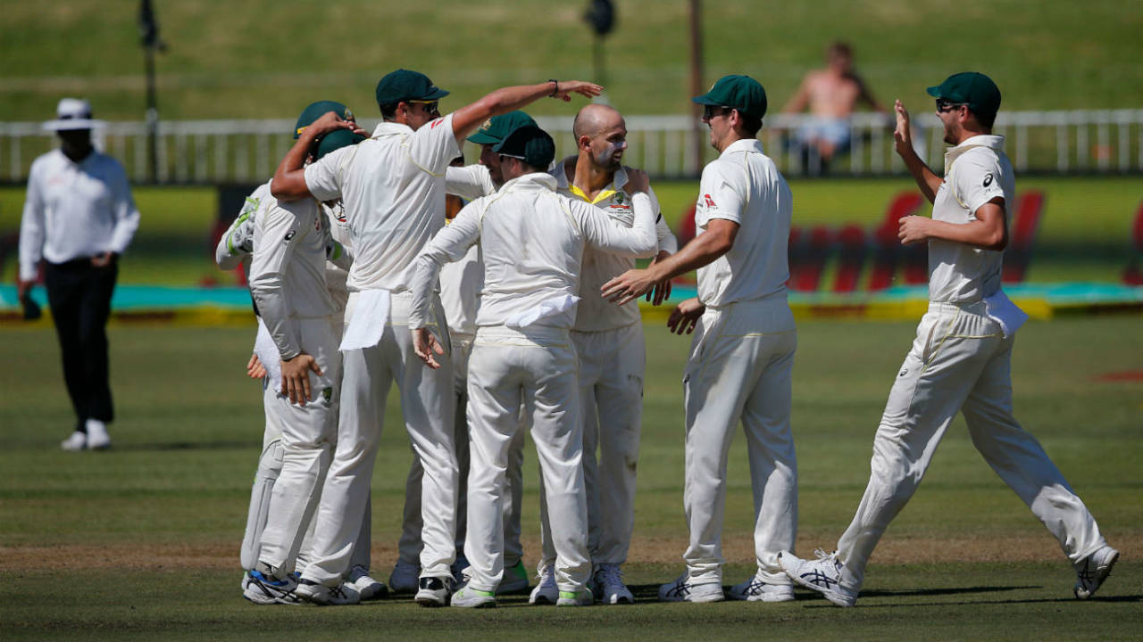 Nathan Lyon claimed two wickets in his first over&nbsp;&nbsp;&bull;&nbsp;&nbsp;AFP