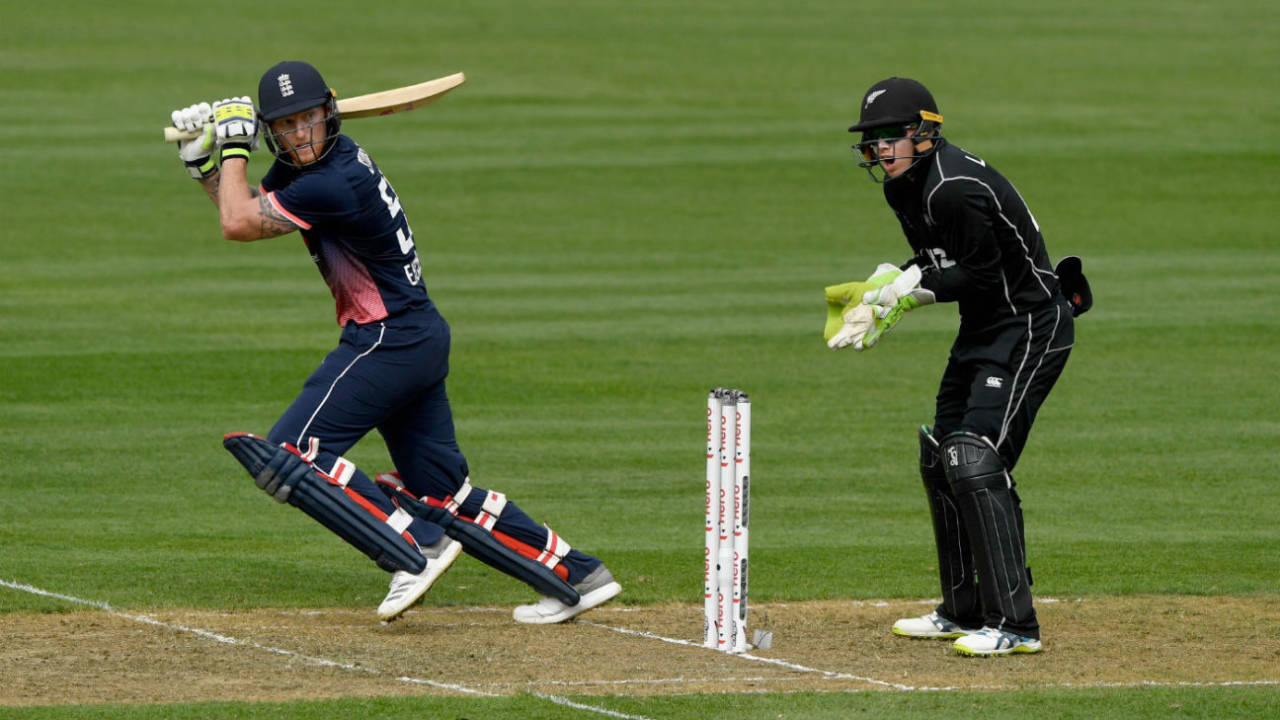 Ben Stokes cuts through backward point, New Zealand v England, 3rd ODI, Wellington, 3 March, 2018