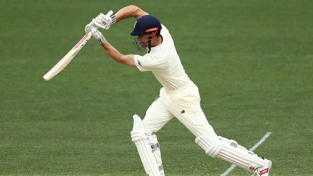 Alastair Cook struck one four in his innings, Cricket Australia XI v England, The Ashes 2017-18, tour match, 3rd day, Adelaide, November 10, 2017