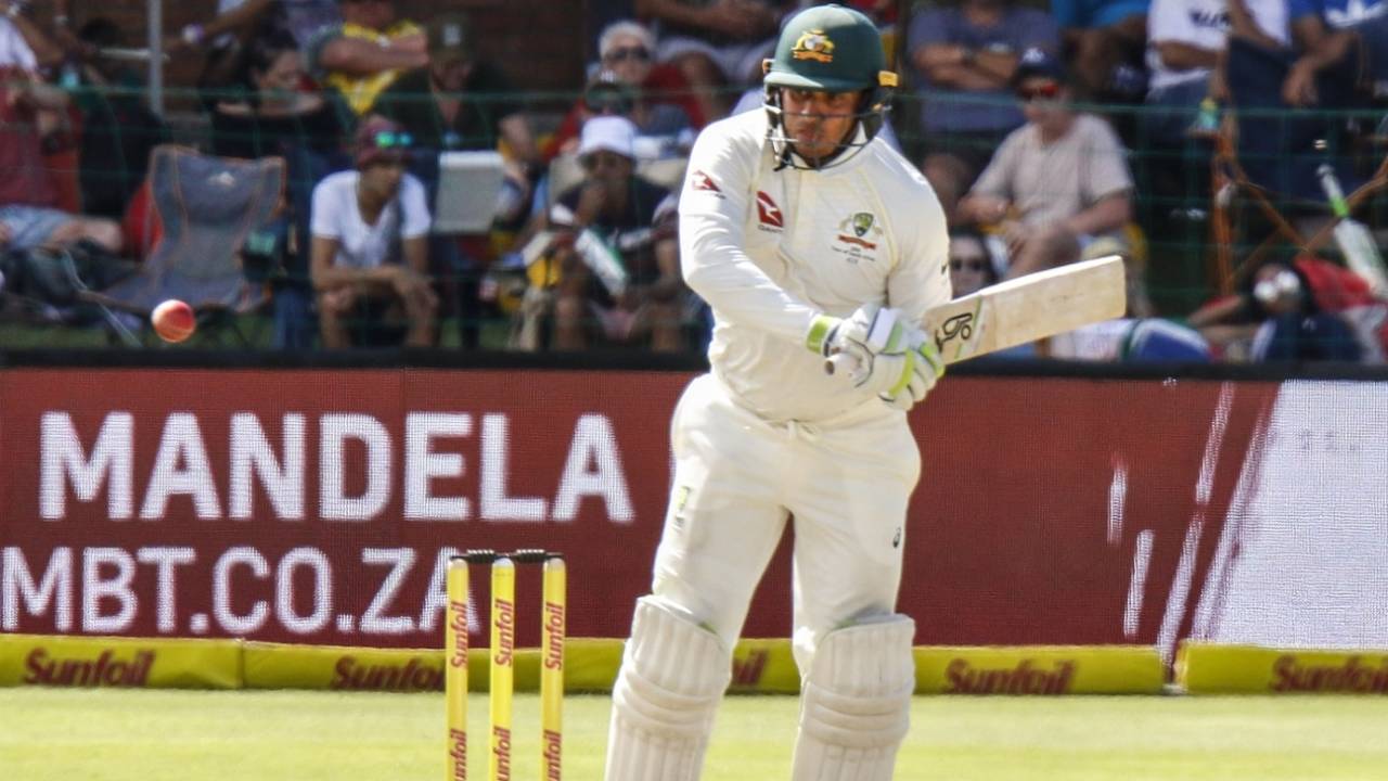 Usman Khawaja targets the leg side South Africa v Australia, 2nd Test, 3rd day, Port Elizabeth