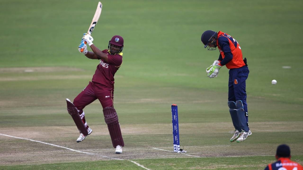 Evin Lewis blasted 84 to set up West Indies' tall score&nbsp;&nbsp;&bull;&nbsp;&nbsp;ICC/Getty Images
