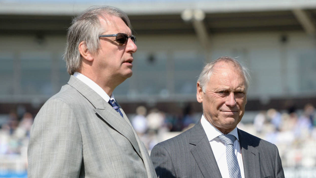 Giles Clarke and Colin Graves at Lord's during the first Test against New Zealand in 2015, England v New Zealand, May 20, 2015