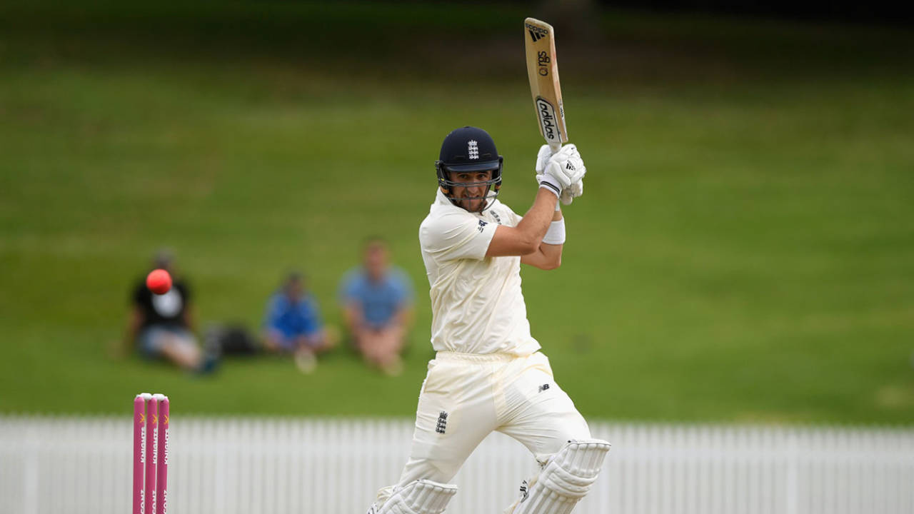 Liam Livingstone stands tall to drive, New Zealand XI v England XI, Tour match, Hamilton, 2nd day, March 15, 2018