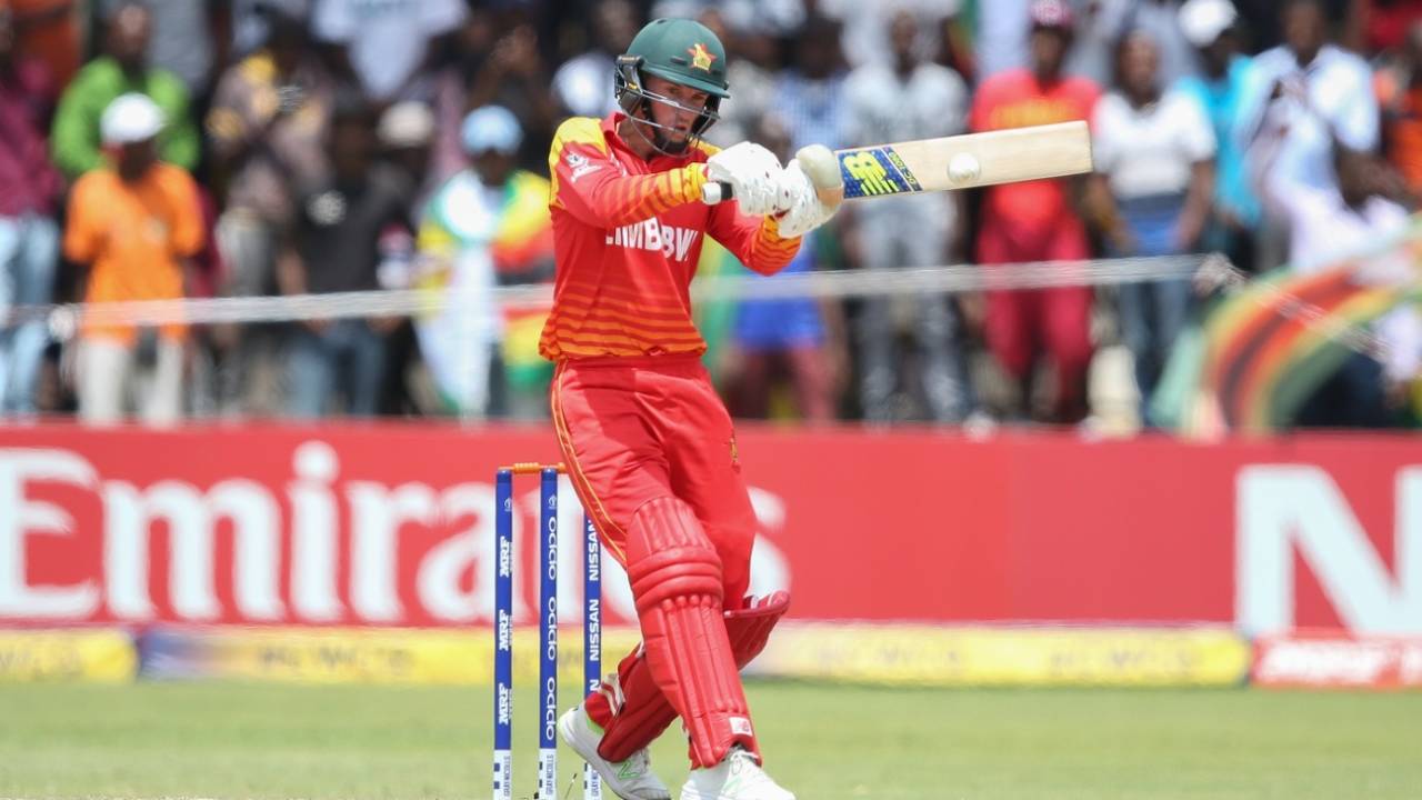 Sean Williams shapes up to pull one, Zimbabwe v West Indies, World Cup Qualifiers, Harare, March 19, 2018