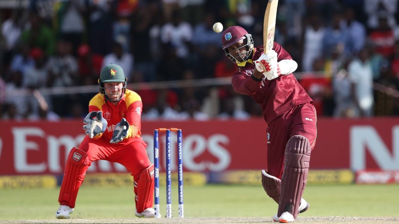 Marlon Samuels compiled a well-paced half-century, Zimbabwe v West Indies, World Cup Qualifiers, Harare, March 19, 2018