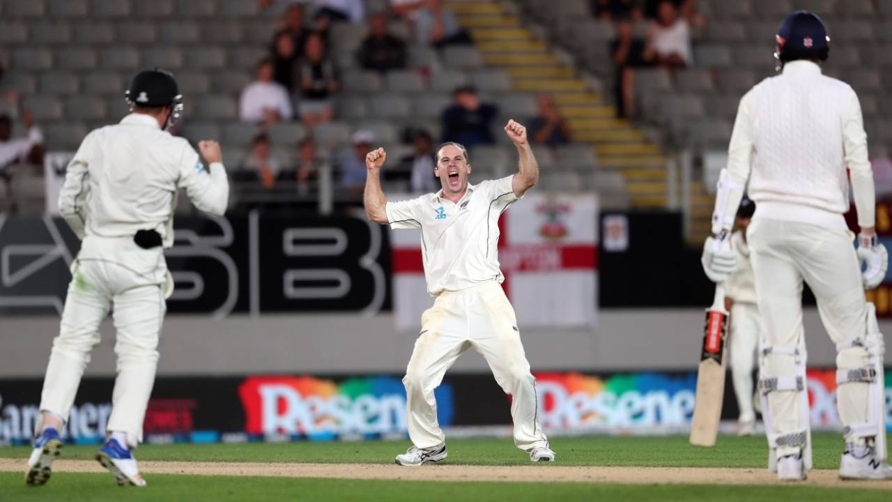 Todd Astle is ecstatic after dismissing Craig Overton&nbsp;&nbsp;&bull;&nbsp;&nbsp;Getty Images