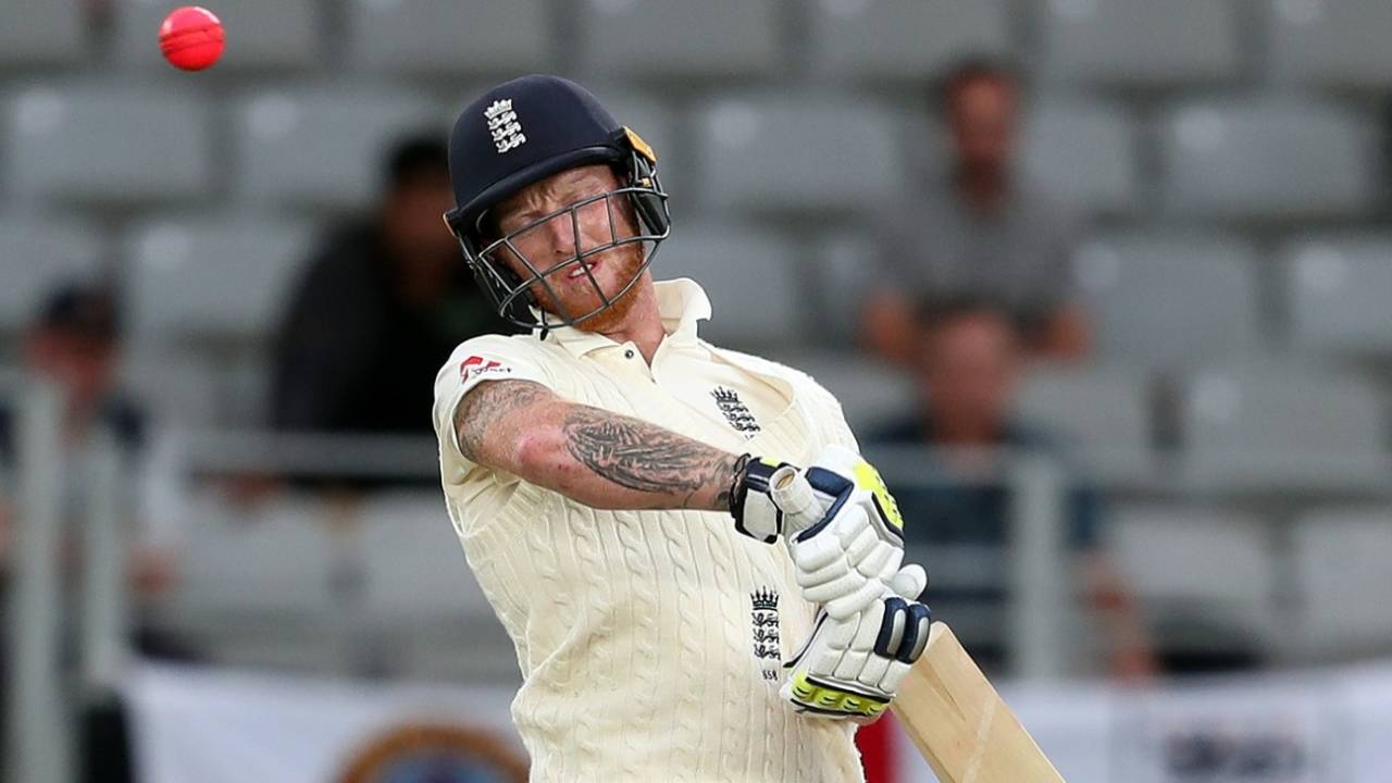 Ben Stokes fends off a short ball, New Zealand v England, 1st Test, Auckland, 5th day, March 26, 2018