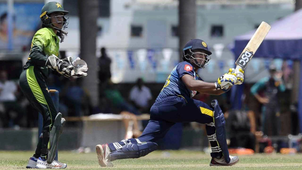 Chamari Atapattu whips one over the leg side, Sri Lanka v Pakistan, 2nd women's T20I, Colombo, March 30, 2018