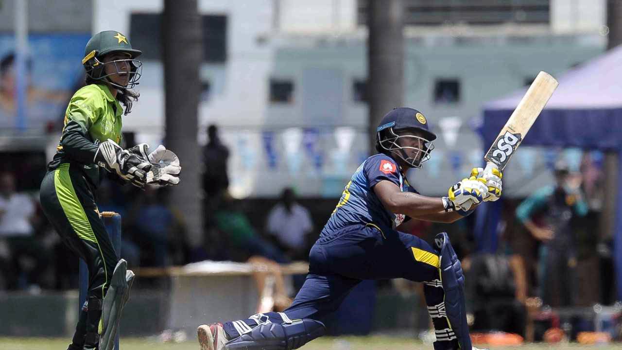 Chamari Atapattu whips one over the leg side, Sri Lanka v Pakistan, 2nd women's T20I, Colombo, March 30, 2018