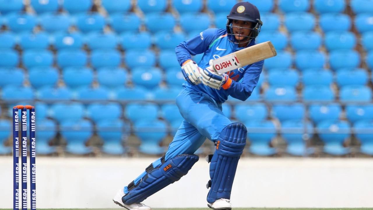 Smriti Mandhana flicks the ball in front of square, India women v England women, 1st ODI, Nagpur, April 6, 2018