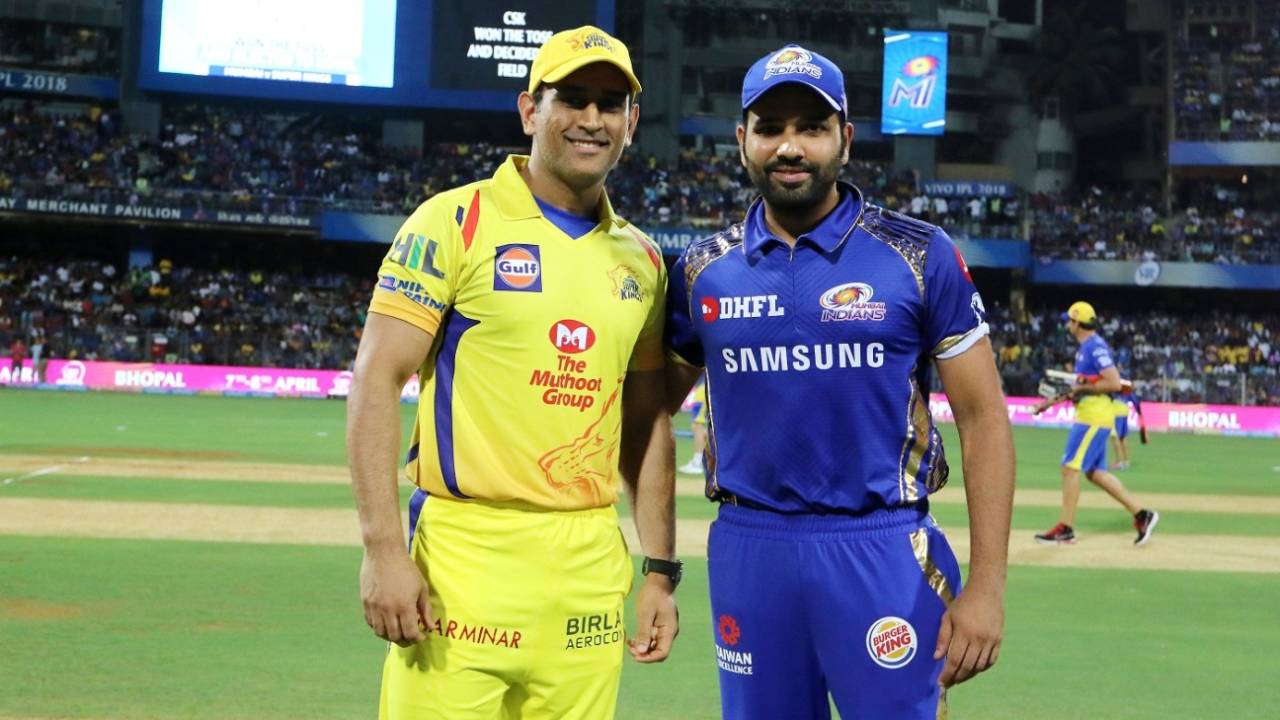 MS Dhoni, back in yellow colours, with Rohit Sharma at the toss&nbsp;&nbsp;&bull;&nbsp;&nbsp;BCCI