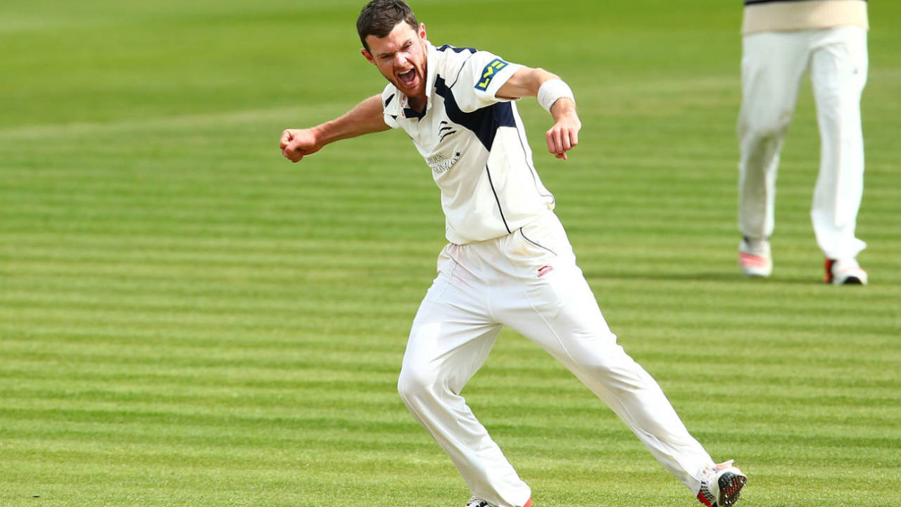 James Harris celebrates a wicket, Middlesex v Durham, Lord's