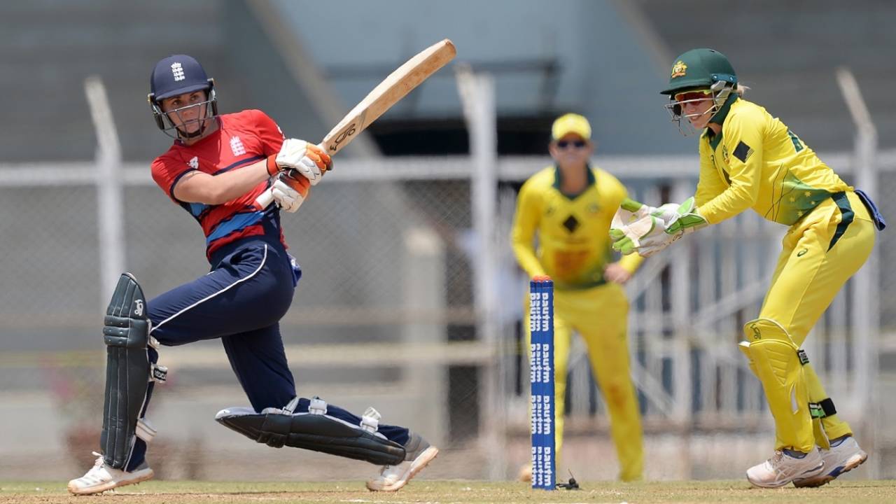 Natalie Sciver scored a 42-ball 50, Australia v England, Tri-Nations T20 Women's series, final, Mumbai, March 31, 2018