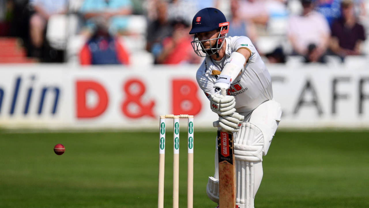 James Foster gets forward, Essex v Lancashire, Specsavers Championship, Division One, Chelmsford, 1st day, April 20, 2018