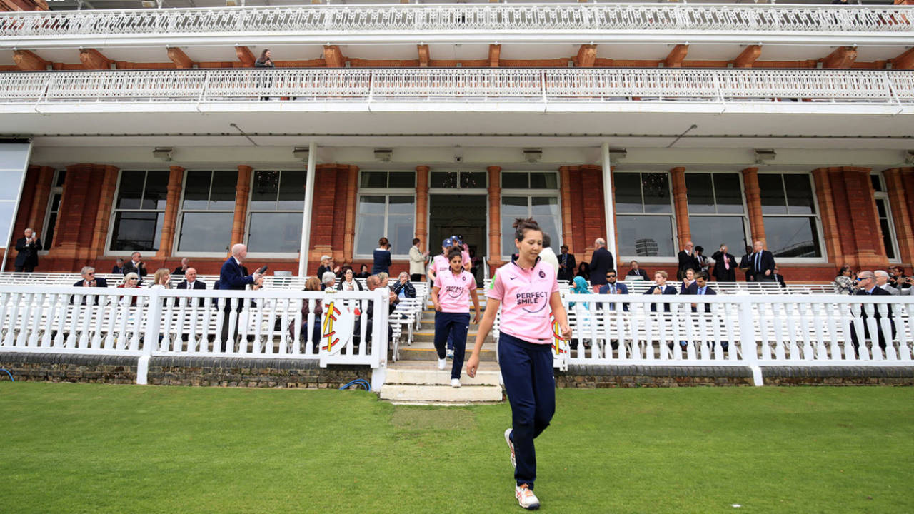 Natasha Miles leads Middlesex onto Lord's, Middlesex Women v MCC, Lord's, April 24, 2018