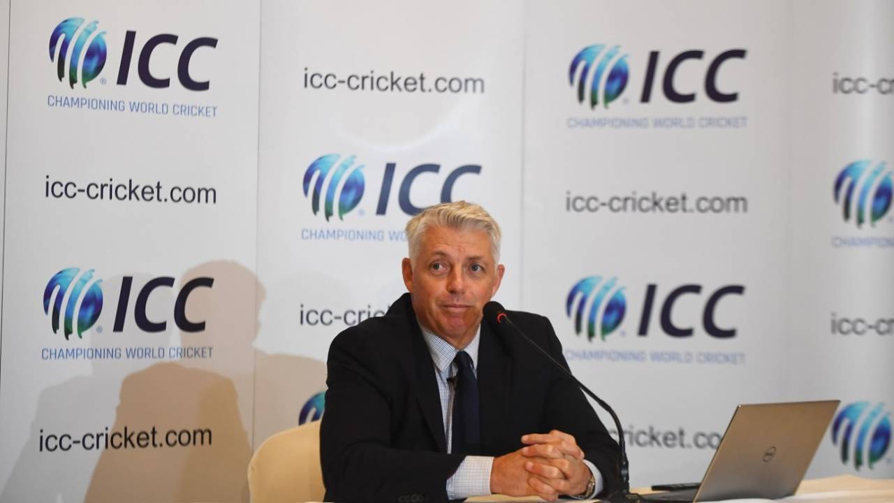 ICC CEO David Richardson addresses a press conference&nbsp;&nbsp;&bull;&nbsp;&nbsp;Getty Images