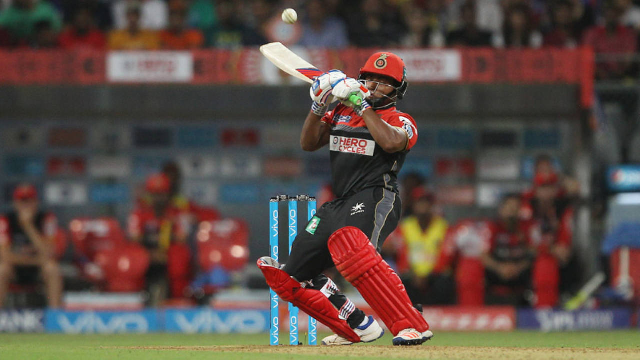 Sarfaraz Khan plays a ramp shot for four, Mumbai Indians v Royal Challengers Bangalore, IPL 2016, Mumbai, April 20, 2016