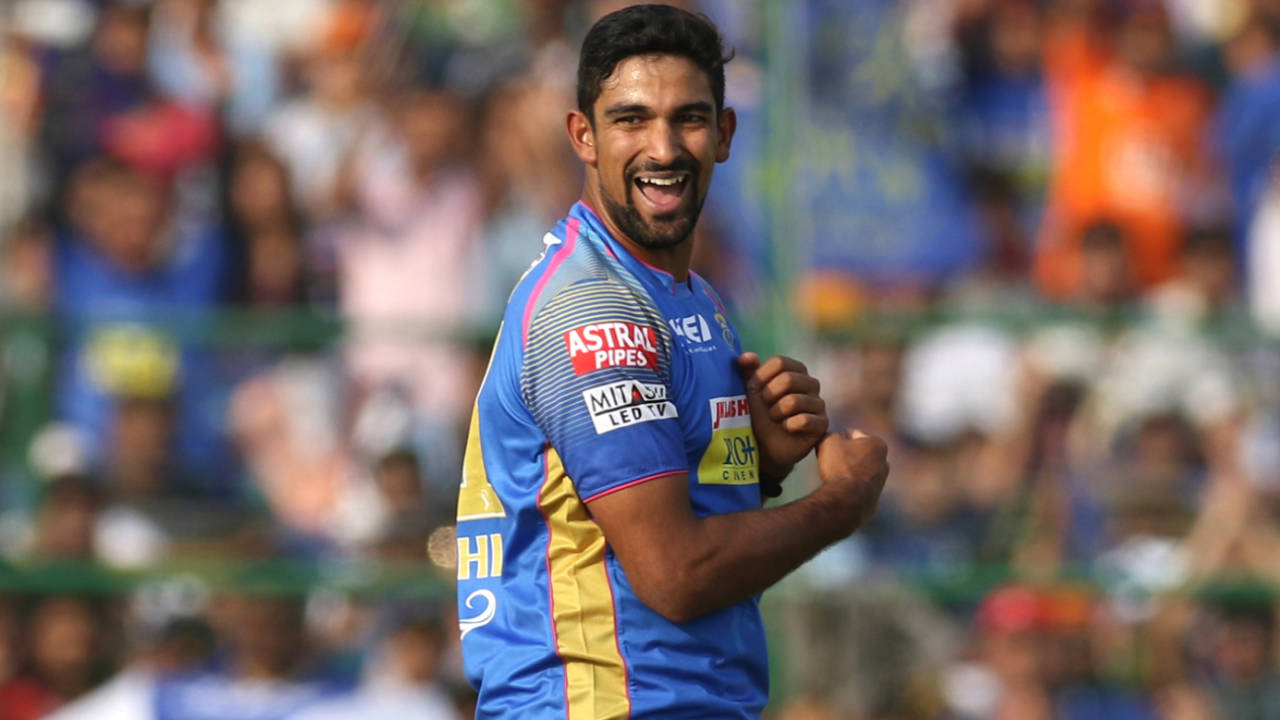 Ish Sodhi is jubilant upon picking up a wicket, Rajasthan Royals v Sunrisers Hyderabad, IPL 2018, Jaipur, April 29, 2018