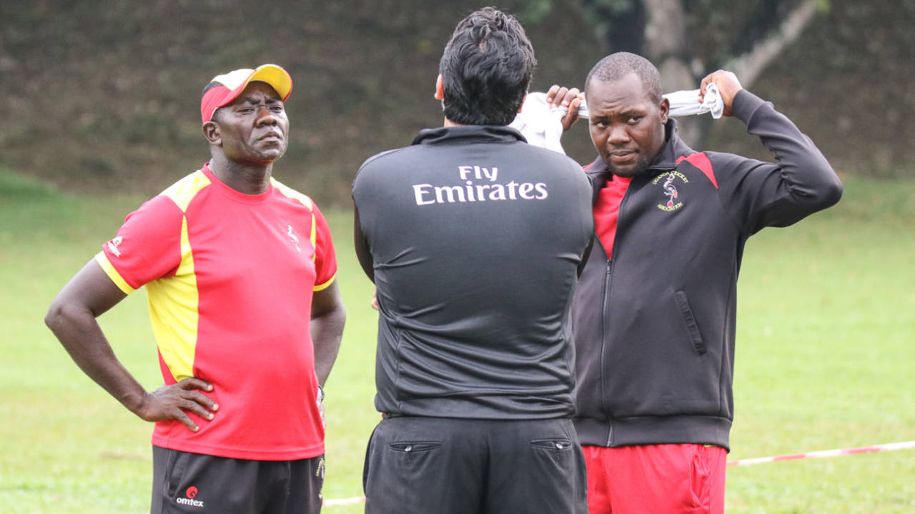 Coach Steve Tikolo and captain Roger Mukasa are stoic after rain denied Uganda victory, Jersey v Uganda, ICC World Cricket League Division Four, Bangi, May 5, 2018