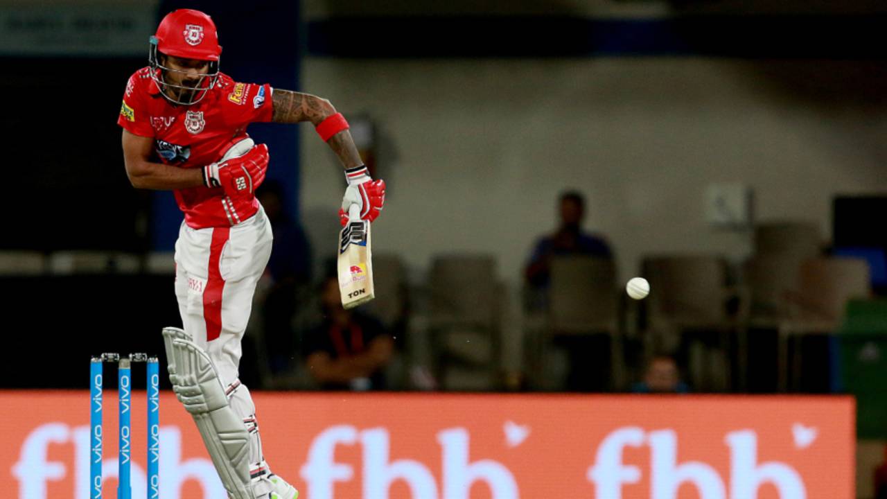 KL Rahul leaps to tuck one onto the leg side, Kings XI Punjab v Rajasthan Royals, IPL 2018, Indore, May 6, 2018