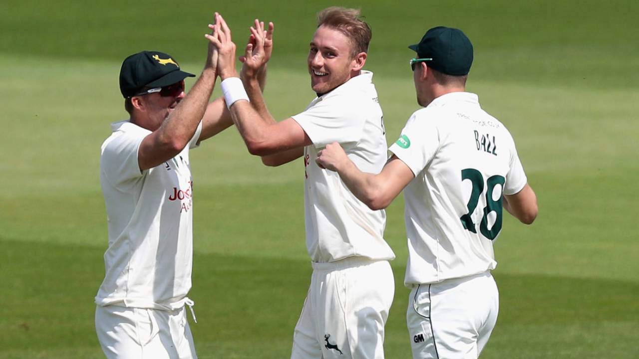 Stuart Broad picked up valuable wickets, Nottinghamshire v Hampshire, County Championship, Division One, Trent Bridge, 4th day, May 7, 2018
